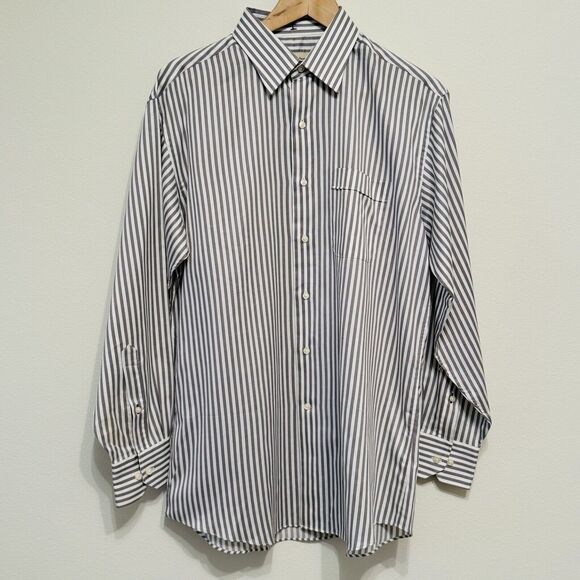 Tommy Bahama Men’s Button Up Shirt Size 15-1/2 32-33 Striped Pattern 100% Cotton - Picture 1 of 5